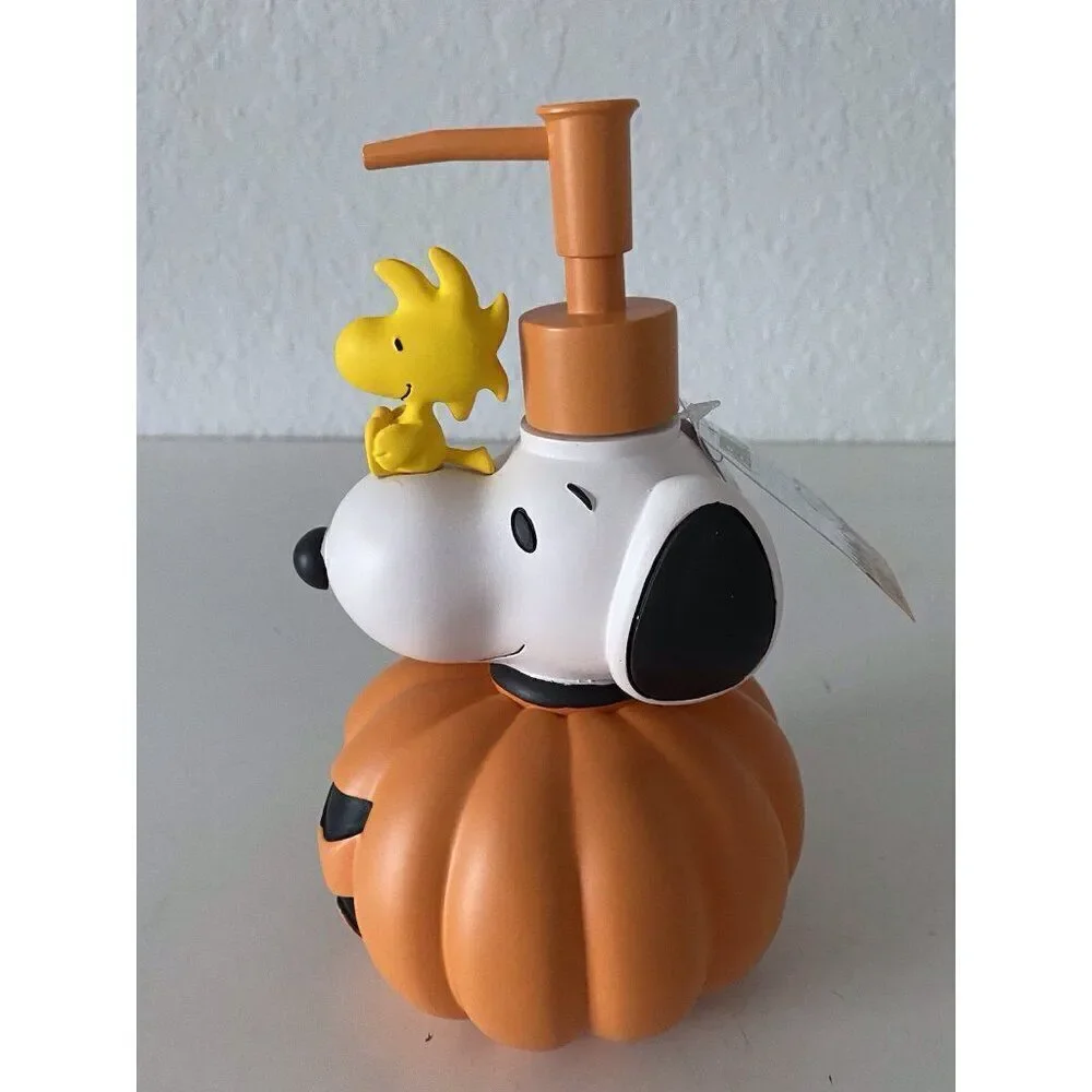 Peanuts Snoopy Woodstock Halloween Jack O Lantern Soap Lotion Pump Dispenser NEW